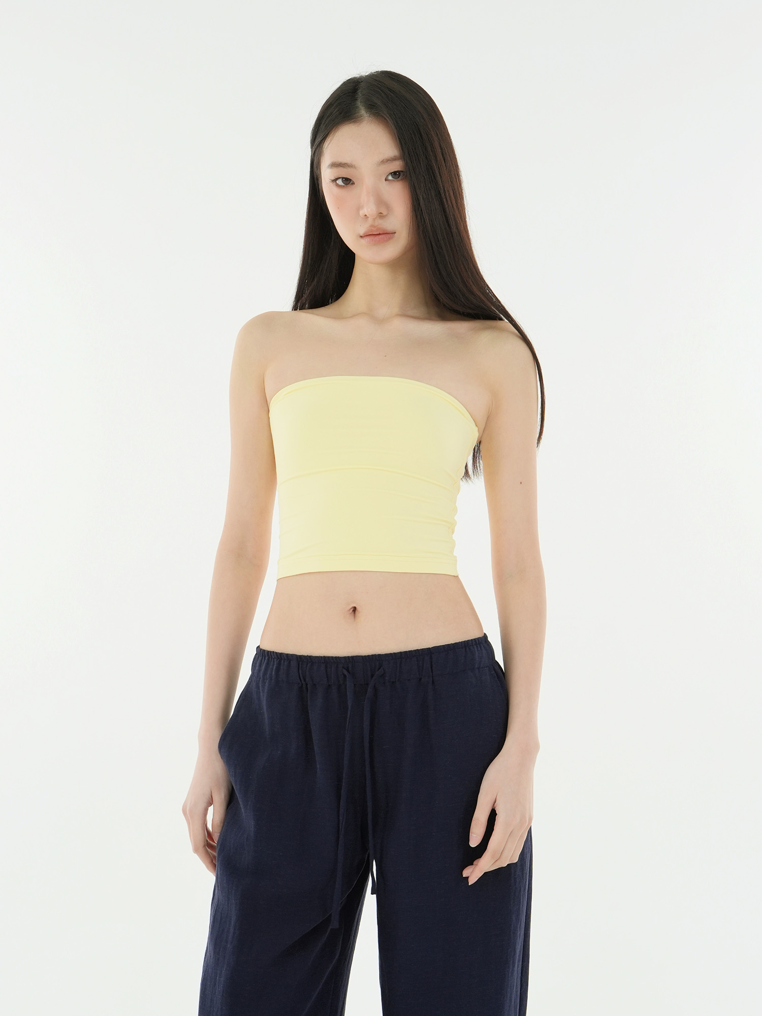 Three-Color Nude Feel High-Elastic One-Piece Bandeau Swimsuit - Trendy Summer Beachwear Three-Color Nude Feel High-Elastic One-Piece Bandeau Swimsuit - Trendy Summer Beachwear