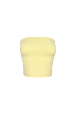 Three-Color Nude Feel High-Elastic One-Piece Bandeau Swimsuit - Trendy Summer Beachwear