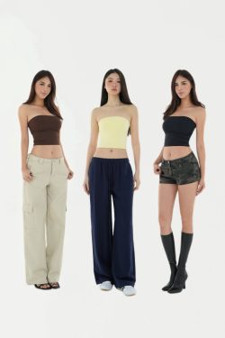 Three-Color Nude Feel High-Elastic One-Piece Bandeau Swimsuit - Trendy Summer Beachwear