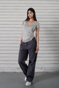 Three-Color Sheer Loose U-Neck T-Shirt - Short Sleeve Thin Top for Effortless Casual Style