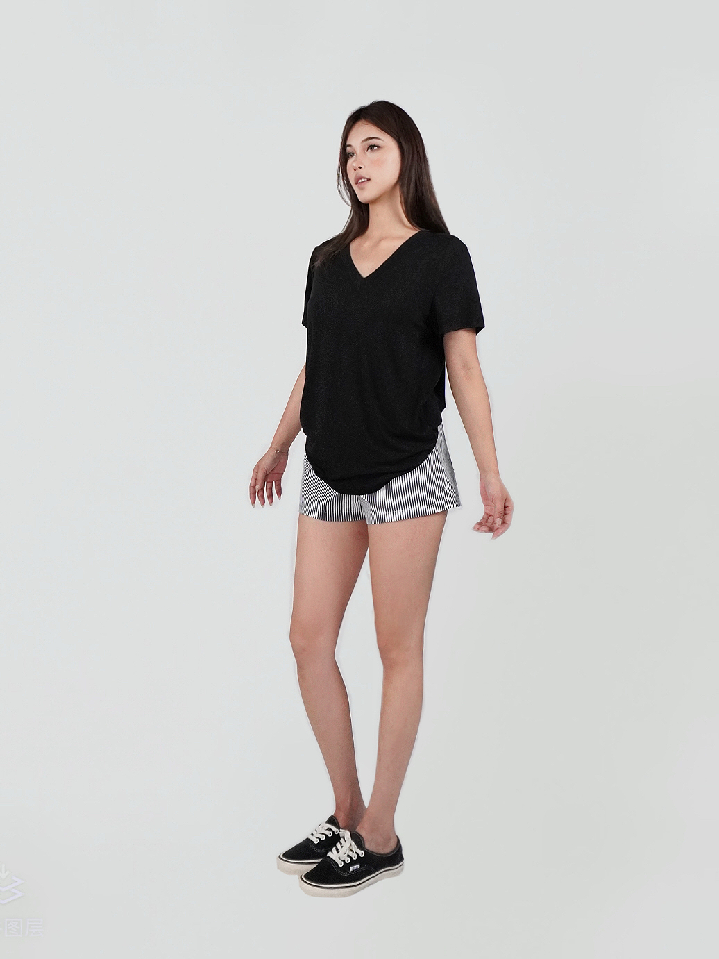 Three-Color V-Neck Loose T-Shirt - Dropped Shoulder, Cool Feel Stretch Top for Casual Style Three-Color V-Neck Loose T-Shirt - Dropped Shoulder, Cool Feel Stretch Top for Casual Style