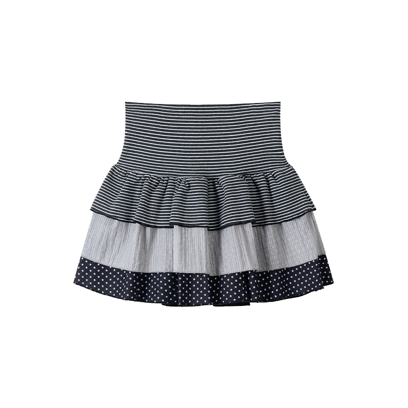 Three-Piece Women's Summer A-Line Polka Dot and Striped Pleated Cake Skirt - Trendy Patchwork Design for a Chic Look Three-Piece Women's Summer A-Line Polka Dot and Striped Pleated Cake Skirt - Trendy Patchwork Design for a Chic Look