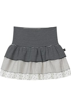 Three-Piece Women's Summer A-Line Polka Dot and Striped Pleated Cake Skirt - Trendy Patchwork Design for a Chic Look