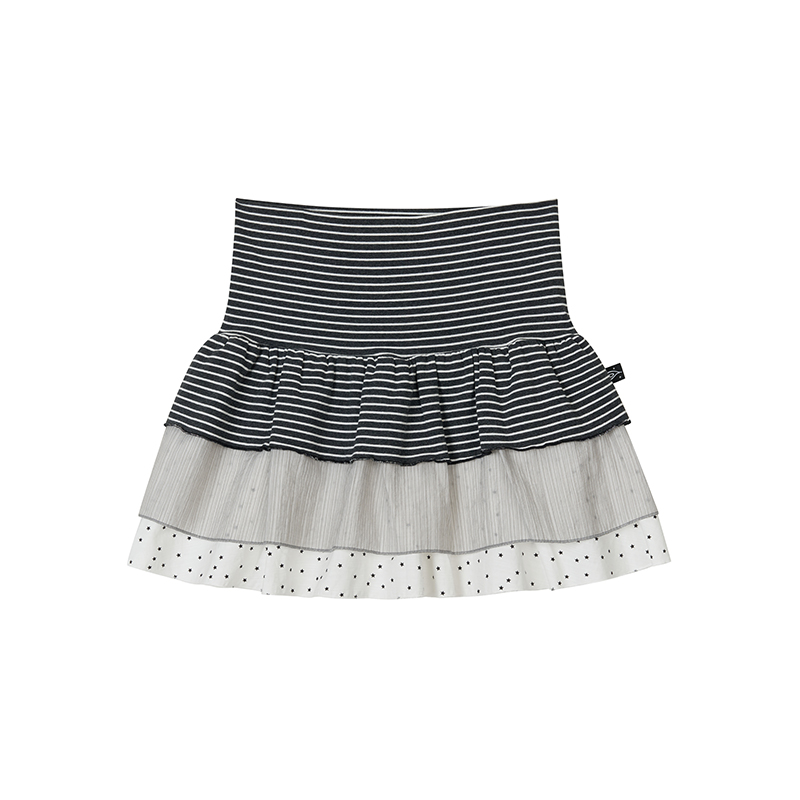 Three-Piece Women's Summer A-Line Polka Dot and Striped Pleated Cake Skirt - Trendy Patchwork Design for a Chic Look Three-Piece Women's Summer A-Line Polka Dot and Striped Pleated Cake Skirt - Trendy Patchwork Design for a Chic Look