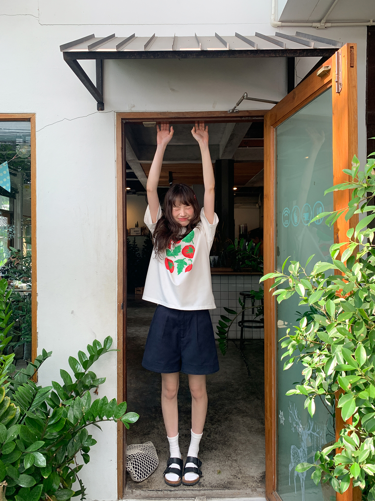 Tomato Print Casual Short Sleeve T-Shirt for Women - Summer Loose Round Neck Pure Cotton Top - Unique 90s Inspired Fashion Tomato Print Casual Short Sleeve T-Shirt for Women - Summer Loose Round Neck Pure Cotton Top - Unique 90s Inspired Fashion