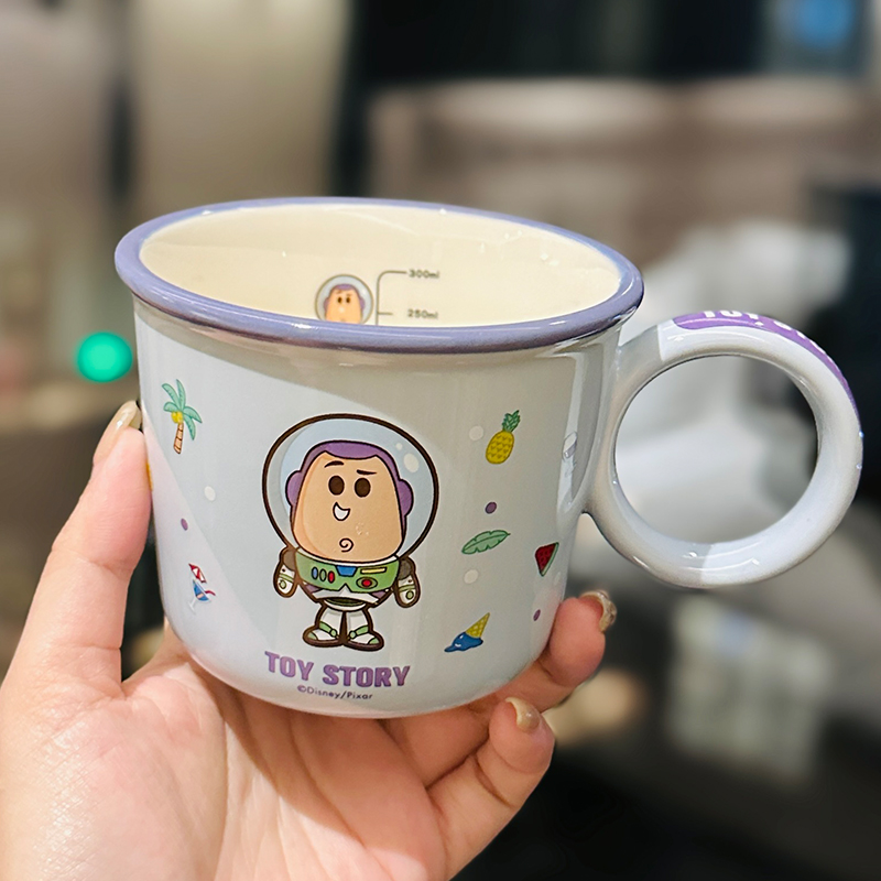Toy Story Buzz Lightyear Ceramic Water Cup - Cute Kids' Mug for Milk, Oatmeal, Breakfast - Fun Cartoon Design Toy Story Buzz Lightyear Ceramic Water Cup - Cute Kids' Mug for Milk, Oatmeal, Breakfast - Fun Cartoon Design