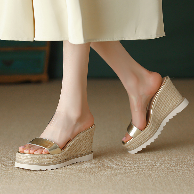 Transparent Wedge Sandals with Thick Sole - Sexy High Heels for Summer, Italian Style Footwear Transparent Wedge Sandals with Thick Sole - Sexy High Heels for Summer, Italian Style Footwear