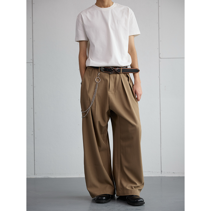 Trendy 2025 Spring Draped Foldable Trousers for Men – Loose Versatile Straight Casual Pants for Couples Trendy 2025 Spring Draped Foldable Trousers for Men – Loose Versatile Straight Casual Pants for Couples