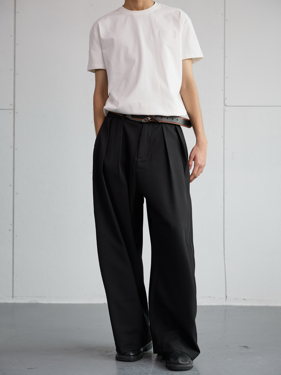 Trendy 2025 Spring Draped Foldable Trousers for Men – Loose Versatile Straight Casual Pants for Couples Trendy 2025 Spring Draped Foldable Trousers for Men – Loose Versatile Straight Casual Pants for Couples