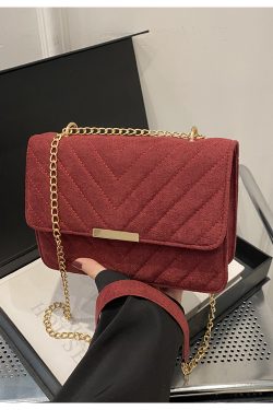 Trendy 2025 Women's Textured Chain Shoulder Crossbody Bag - Retro Small Square Design, Versatile Fashion Accessory