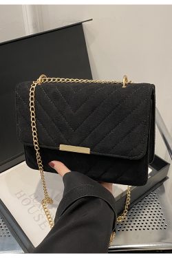 Trendy 2025 Women's Textured Chain Shoulder Crossbody Bag - Retro Small Square Design, Versatile Fashion Accessory