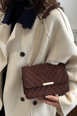 Trendy 2025 Women's Textured Chain Shoulder Crossbody Bag - Retro Small Square Design, Versatile Fashion Accessory