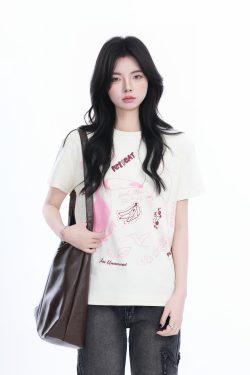 Trendy American Retro Short-Sleeve Cropped T-Shirt for Women – Stylish Petites, Y2K Fashion Essential