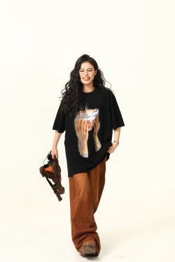 Trendy American Street Style Printed Short-Sleeve T-shirt for Men and Women - Hip-Hop Summer Unisex Fashion Top