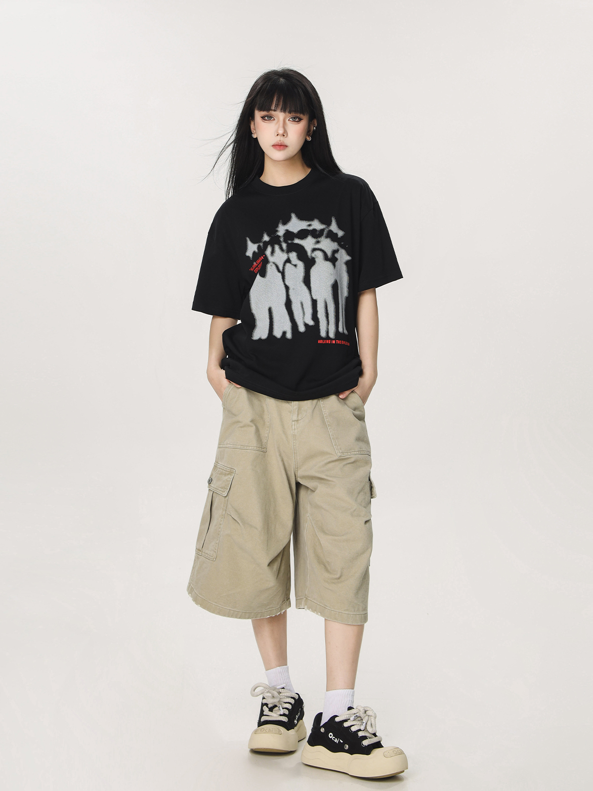 Trendy American Style Loose Short Sleeve T-Shirt for Men and Women - Summer Half Sleeve Design, Perfect for Casual Looks Trendy American Style Loose Short Sleeve T-Shirt for Men and Women - Summer Half Sleeve Design, Perfect for Casual Looks