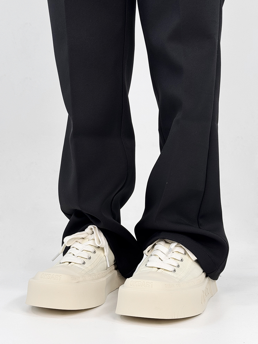 Trendy Black and White Thick-Soled Canvas Sneakers for Men and Women, Summer Casual Square Toe Couple Shoes Trendy Black and White Thick-Soled Canvas Sneakers for Men and Women, Summer Casual Square Toe Couple Shoes