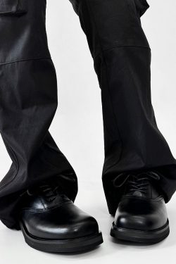 Trendy British Square-Toe Derby Shoes for Men and Women - Thick-Soled Leather Office Commuting Footwear