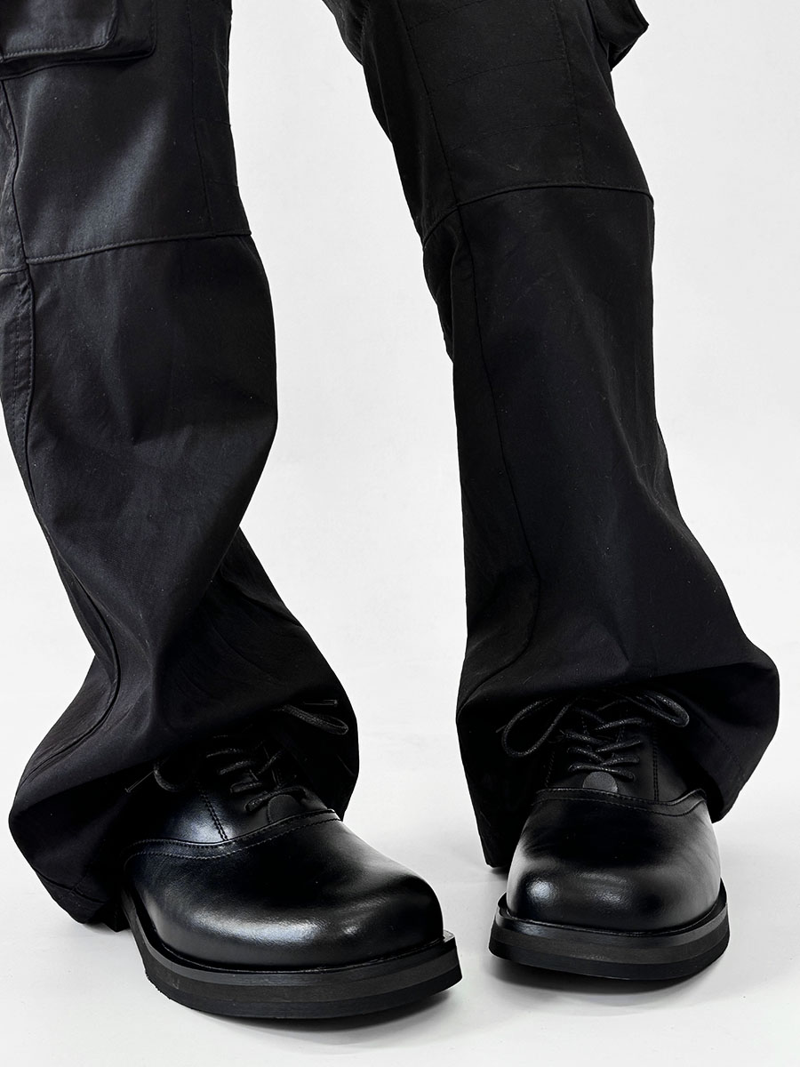 Trendy British Square-Toe Derby Shoes for Men and Women - Thick-Soled Leather Office Commuting Footwear Trendy British Square-Toe Derby Shoes for Men and Women - Thick-Soled Leather Office Commuting Footwear