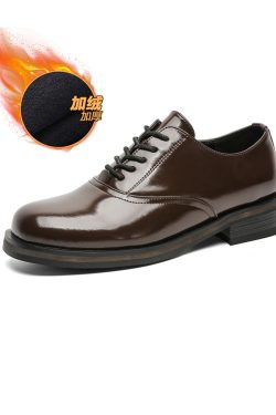Trendy British Square-Toe Derby Shoes for Men and Women - Thick-Soled Leather Office Commuting Footwear