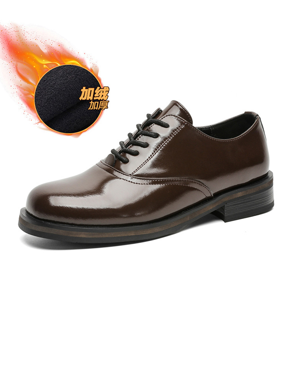 Trendy British Square-Toe Derby Shoes for Men and Women - Thick-Soled Leather Office Commuting Footwear Trendy British Square-Toe Derby Shoes for Men and Women - Thick-Soled Leather Office Commuting Footwear