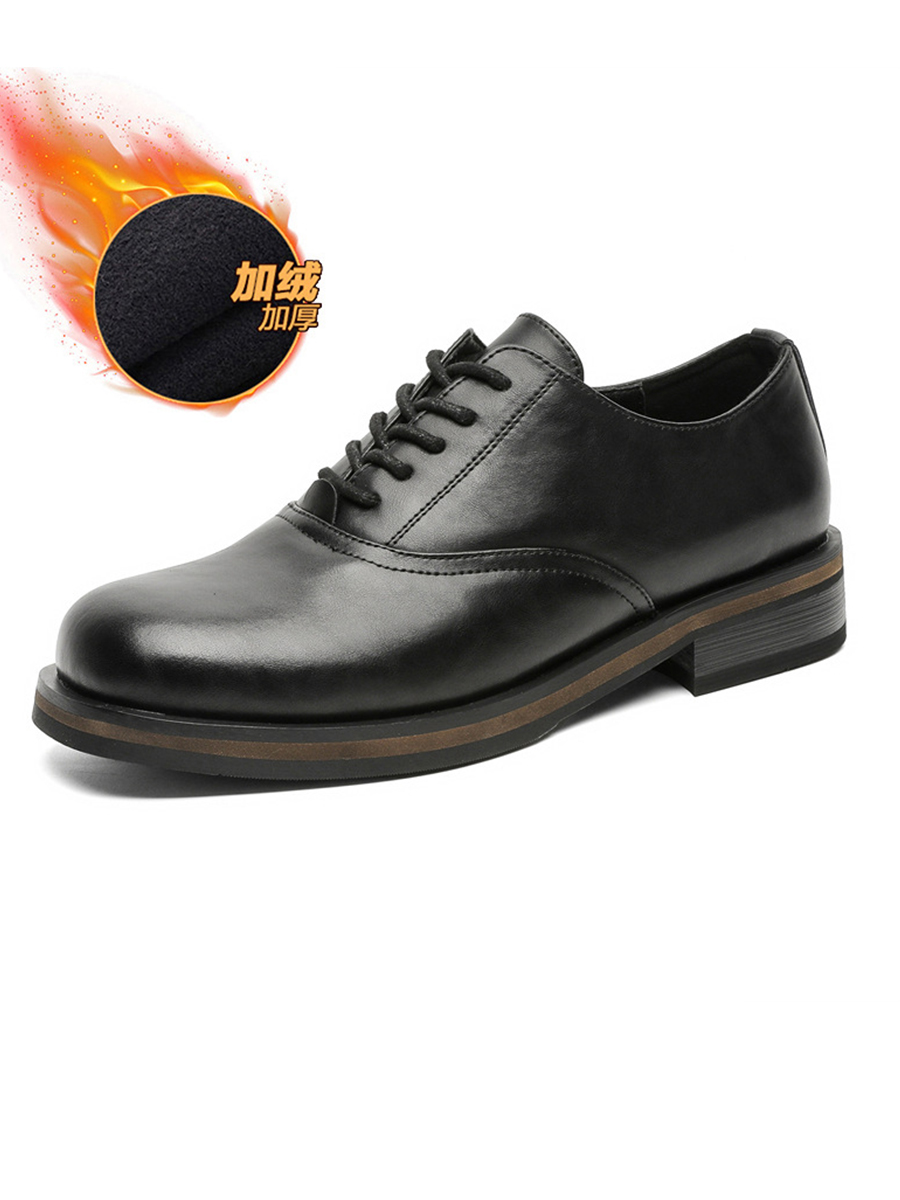 Trendy British Square-Toe Derby Shoes for Men and Women - Thick-Soled Leather Office Commuting Footwear Trendy British Square-Toe Derby Shoes for Men and Women - Thick-Soled Leather Office Commuting Footwear