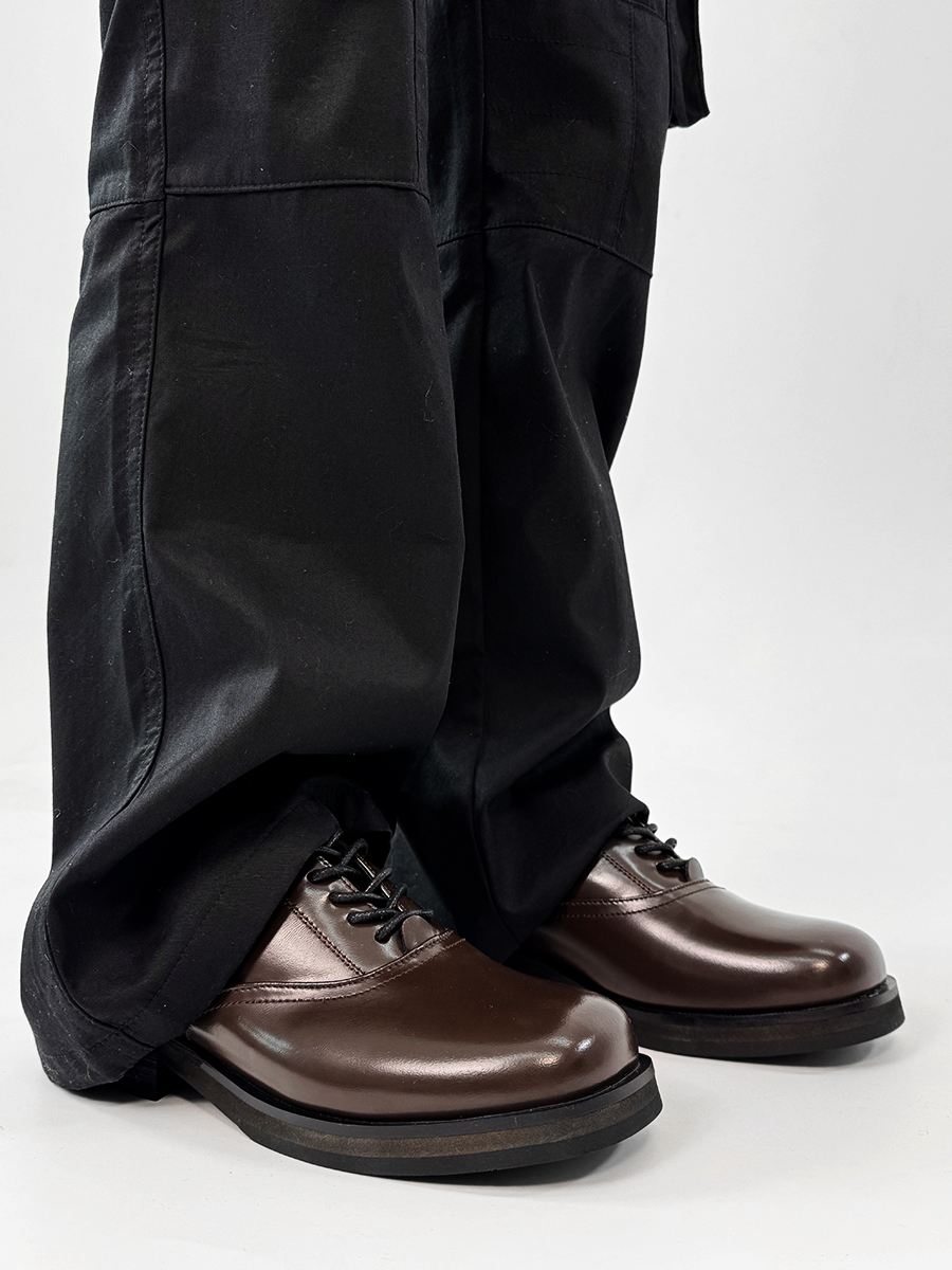 Trendy British Square-Toe Derby Shoes for Men and Women - Thick-Soled Leather Office Commuting Footwear Trendy British Square-Toe Derby Shoes for Men and Women - Thick-Soled Leather Office Commuting Footwear