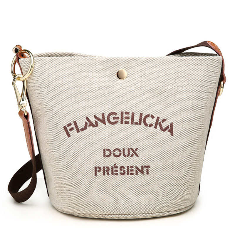 Trendy Canvas Shoulder Bag 2024 Korean Style Crossbody for College Students, Chic Bucket Bag Design for Women Trendy Canvas Shoulder Bag 2024 Korean Style Crossbody for College Students, Chic Bucket Bag Design for Women