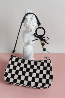 Trendy Checkered Underarm Bag for Women - Versatile Minimalist Crossbody Shoulder Bag for Spring and Summer Fashion