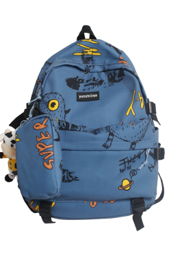 Trendy Graffiti Unisex Backpack - Large Capacity Sports Bag for Students - Fashionable Double Shoulder Bag
