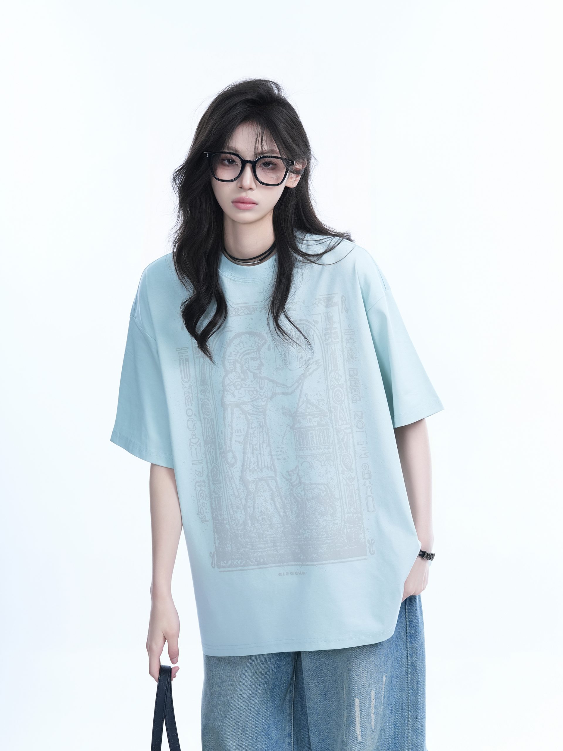 Trendy Indian Spray Print Short-Sleeve T-Shirt for Women, Unique Loose Fit Half-Sleeve Tee, Boho Chic Style Trendy Indian Spray Print Short-Sleeve T-Shirt for Women, Unique Loose Fit Half-Sleeve Tee, Boho Chic Style