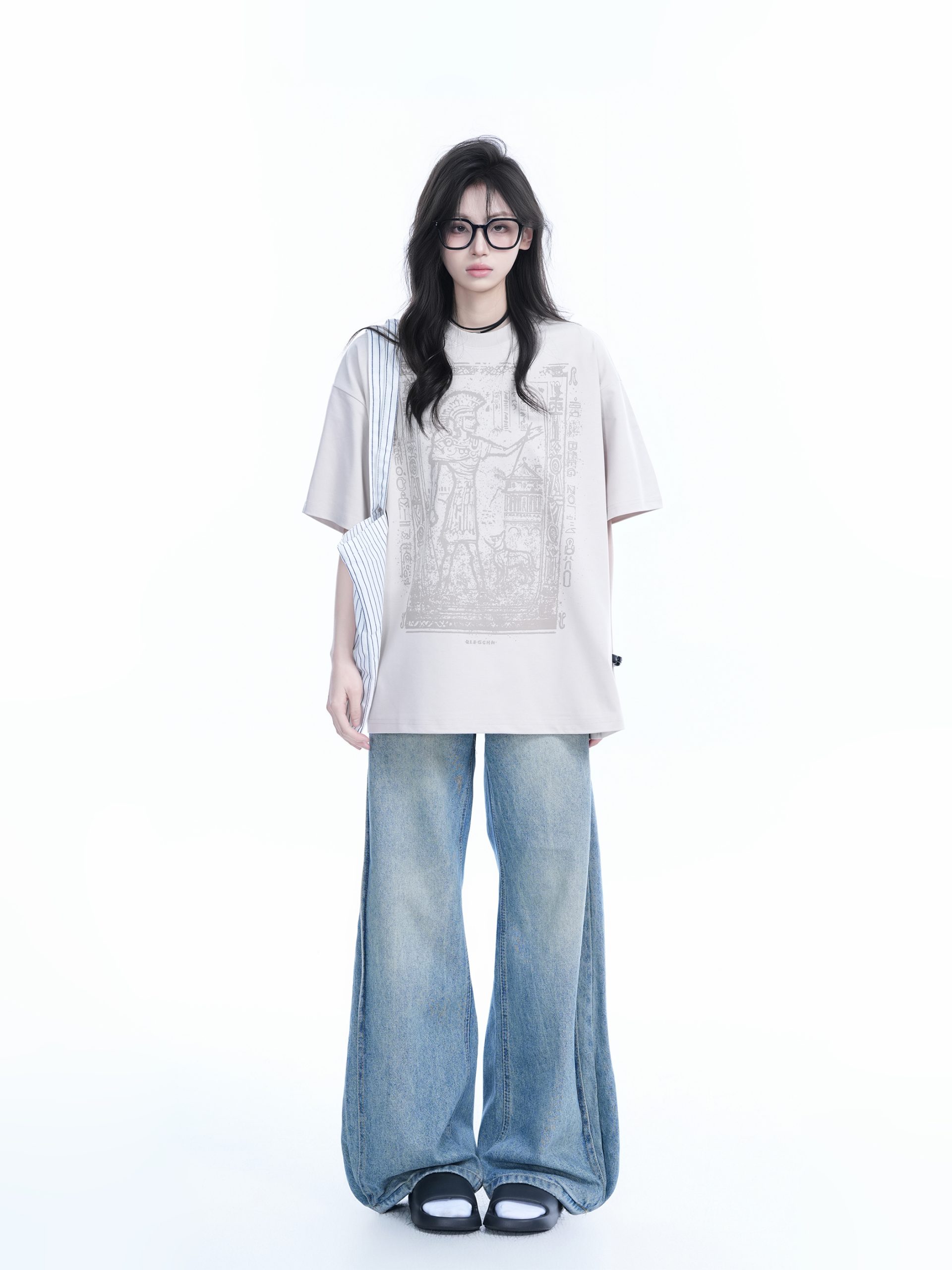 Trendy Indian Spray Print Short-Sleeve T-Shirt for Women, Unique Loose Fit Half-Sleeve Tee, Boho Chic Style Trendy Indian Spray Print Short-Sleeve T-Shirt for Women, Unique Loose Fit Half-Sleeve Tee, Boho Chic Style