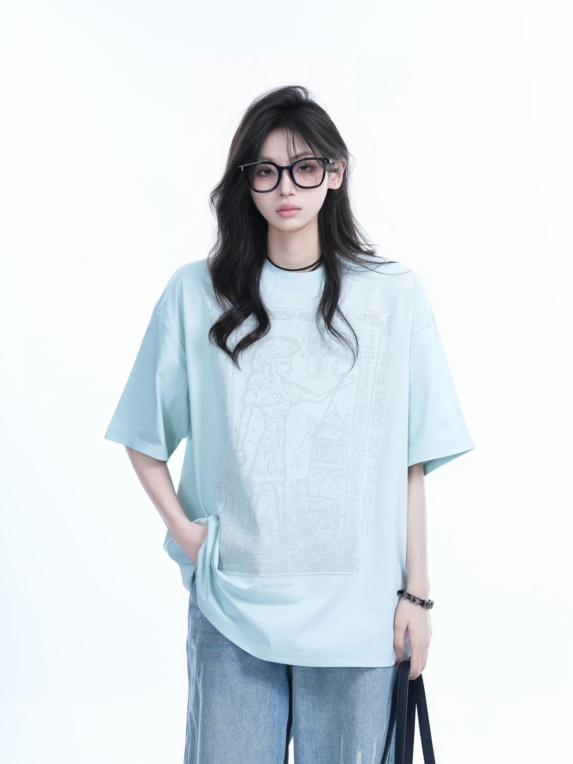 Trendy Indian Spray Print Short-Sleeve T-Shirt for Women, Unique Loose Fit Half-Sleeve Tee, Boho Chic Style Trendy Indian Spray Print Short-Sleeve T-Shirt for Women, Unique Loose Fit Half-Sleeve Tee, Boho Chic Style