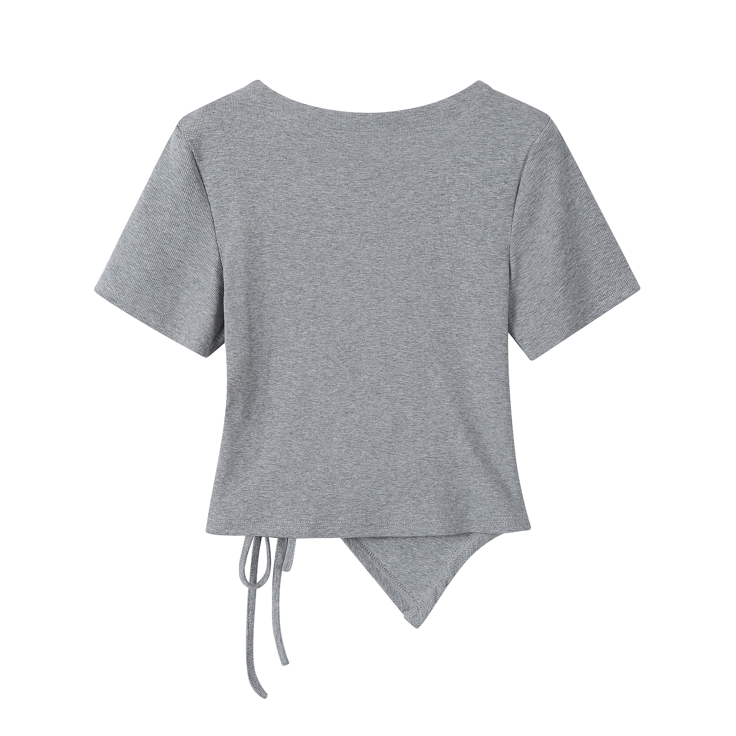 Trendy Irregular Fitted Short Sleeve T-Shirt for Women with Drawstring - Summer Sweet and Spicy Top, Y2K Style Trendy Irregular Fitted Short Sleeve T-Shirt for Women with Drawstring - Summer Sweet and Spicy Top, Y2K Style