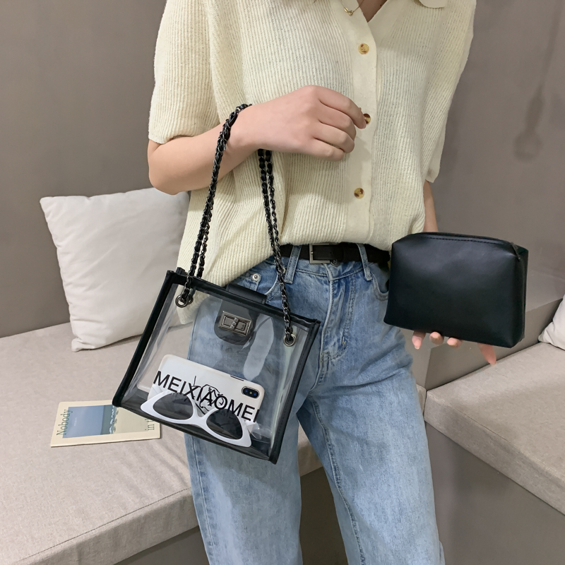 Trendy Korean Style Transparent Chain Crossbody Bag for Women - Versatile Small Shoulder Bag for 2025 Fashionistas Trendy Korean Style Transparent Chain Crossbody Bag for Women - Versatile Small Shoulder Bag for 2025 Fashionistas