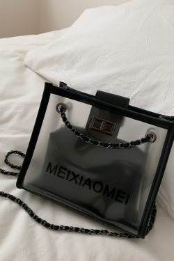 Trendy Korean Style Transparent Chain Crossbody Bag for Women - Versatile Small Shoulder Bag for 2025 Fashionistas