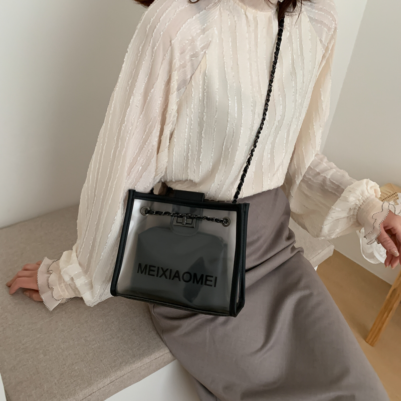 Trendy Korean Style Transparent Chain Crossbody Bag for Women - Versatile Small Shoulder Bag for 2025 Fashionistas Trendy Korean Style Transparent Chain Crossbody Bag for Women - Versatile Small Shoulder Bag for 2025 Fashionistas