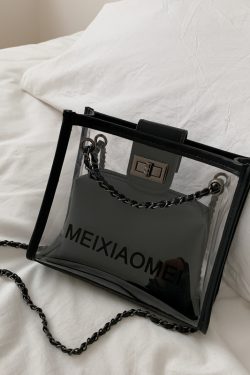 Trendy Korean Style Transparent Chain Crossbody Bag for Women - Versatile Small Shoulder Bag for 2025 Fashionistas