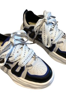 Trendy Lace-Up Casual Sneakers for Women - Versatile Thick-Soled Genuine Leather White Shoes for Spring 2025