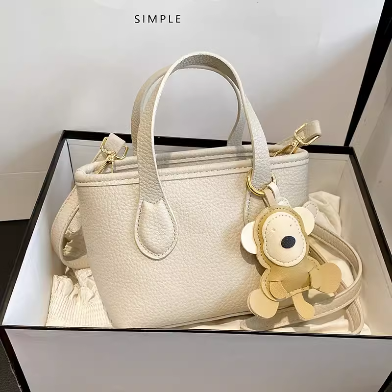 Trendy Lychee Pattern Handheld Bucket Bag 2025 - Versatile Small Crossbody Shoulder Bag for Women Trendy Lychee Pattern Handheld Bucket Bag 2025 - Versatile Small Crossbody Shoulder Bag for Women