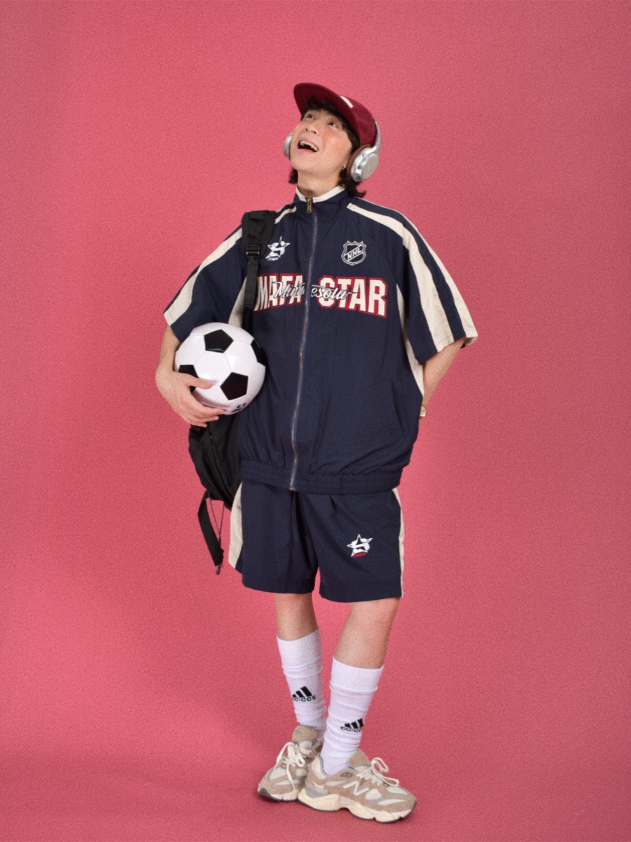 Trendy Military Style Windbreaker Sports Suit for Couples - Retro Casual Two-Piece Set for Summer Fashion Trendy Military Style Windbreaker Sports Suit for Couples - Retro Casual Two-Piece Set for Summer Fashion