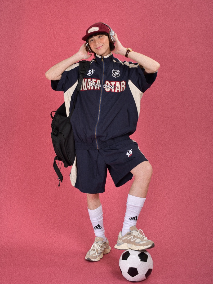 Trendy Military Style Windbreaker Sports Suit for Couples - Retro Casual Two-Piece Set for Summer Fashion Trendy Military Style Windbreaker Sports Suit for Couples - Retro Casual Two-Piece Set for Summer Fashion