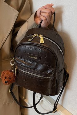 Trendy Mini Backpack for Women - High-End Graffiti Double Shoulder Bag, Stylish Pressure Change Design, 2025 New Model