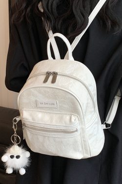 Trendy Mini Embossed Backpack for Women, Versatile Dual Shoulder Bag, 2025 Korean Style Travel Essential