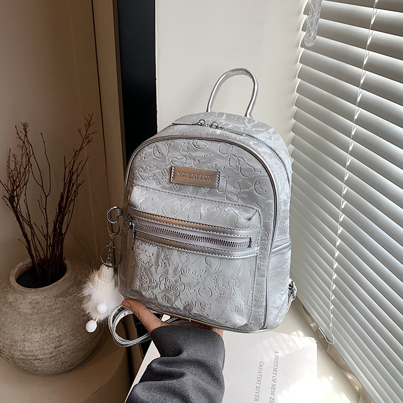 Trendy Mini Embossed Backpack for Women, Versatile Dual Shoulder Bag, 2025 Korean Style Travel Essential Trendy Mini Embossed Backpack for Women, Versatile Dual Shoulder Bag, 2025 Korean Style Travel Essential