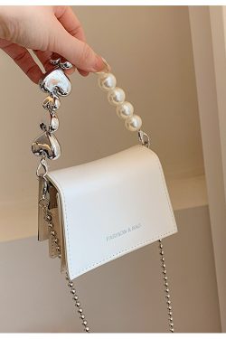 Trendy Mini Pearl Chain Crossbody Bag for Women - Stylish Versatile 2025 Summer Shoulder Small Square Bag