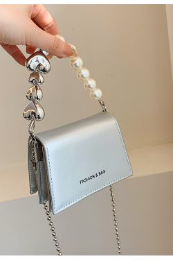 Trendy Mini Pearl Chain Crossbody Bag for Women - Stylish Versatile 2025 Summer Shoulder Small Square Bag
