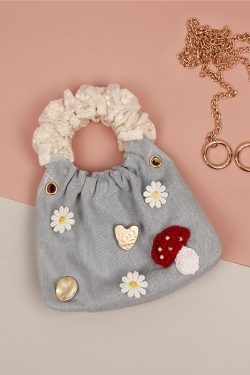 Trendy Mini Pleated Handheld Crossbody Bag for Women - Round Ring Design, Summer 2022 Fashion Accessory