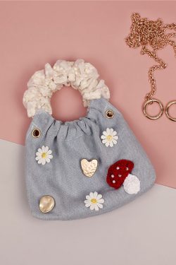 Trendy Mini Pleated Handheld Crossbody Bag for Women - Round Ring Design, Summer 2022 Fashion Accessory