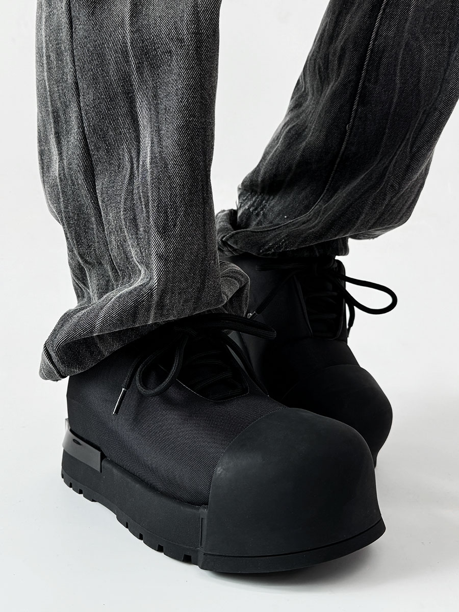 Trendy Oversized Black Sneakers for Men & Women, High Street Warrior Mickey Thick-Soled Height-Increasing Shoes Trendy Oversized Black Sneakers for Men & Women, High Street Warrior Mickey Thick-Soled Height-Increasing Shoes