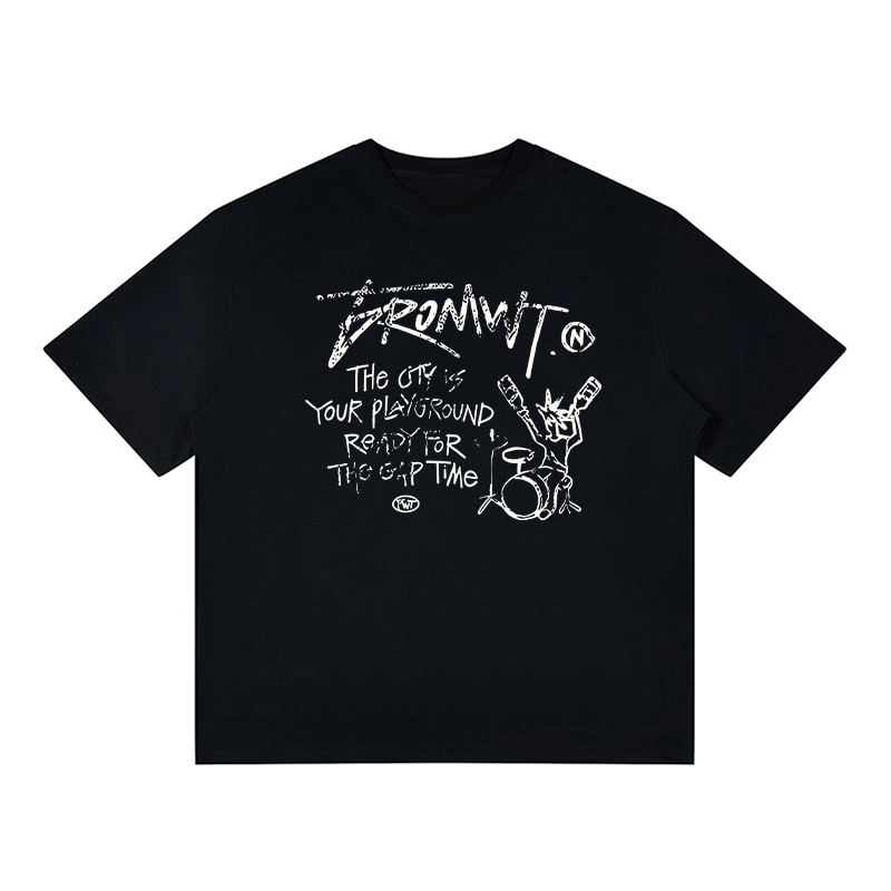 Trendy Oversized White T-Shirt for Women - Summer Graffiti Print Half Sleeve American Style Heavyweight Top Trendy Oversized White T-Shirt for Women - Summer Graffiti Print Half Sleeve American Style Heavyweight Top